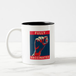 vollständig geimpft zweifarbige tasse