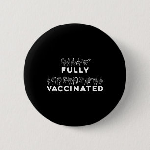 Vollständig geimpfte Handzeichen Button