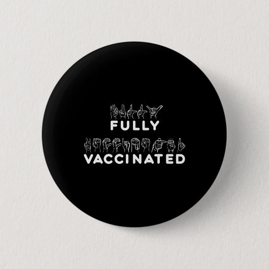 Vollständig geimpfte Handzeichen Button (Vorderseite)