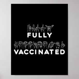 Vollständig geimpfte Handzeichen Poster