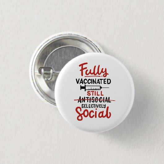 Vollständig geimpfte, noch soziale Distanzierung C Button (Vorne & Hinten)