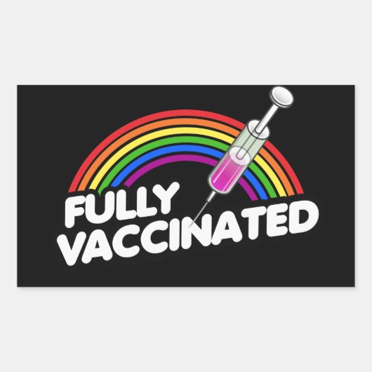 Vollständig geimpfter Pride T - Shirt Rechteckiger Aufkleber (Vorderseite)