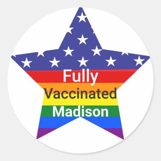 Vollständig geimpfter Star Runder Aufkleber (Vorderseite)