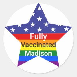 Vollständig geimpfter Star Runder Aufkleber