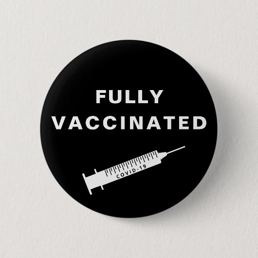 Vollständig geimpftes Covid-19 Black Button (Vorderseite)