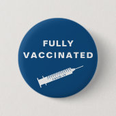 Vollständig geimpftes Covid-19 Blue Button (Vorderseite)