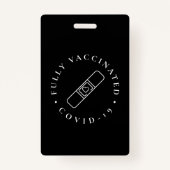 Vollständig geimpftes Covid Lanyard Abzeichen Blac Ausweis (Vorderseite)
