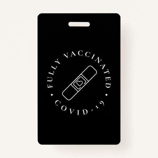 Vollständig geimpftes Covid Lanyard Abzeichen Blac Ausweis (Vorderseite)