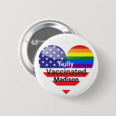 Vollständig geimpftes Herz Button (Vorne & Hinten)