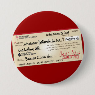 Vollständig gezahlt gerettet durch Jesus-Karo Button