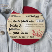 Vollständig gezahlt gerettet durch Jesus-Karo Button (Beispiel)