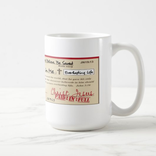 Vollständig gezahlt gerettet durch Jesus-Karo Kaffeetasse (Rechts)