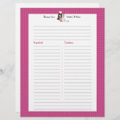 Vollständig Illustrierte Rezeptseite Benutzerdefin (Vorne/Hinten)