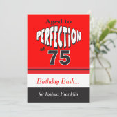 Vollständig im Alter von 75 bis 75 Jahren Einladung (Stehend Vorderseite)