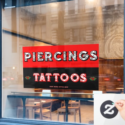 Vollständig individualisieren Tattoo Shop Piercing Fensteraufkleber (Café-Fenster)