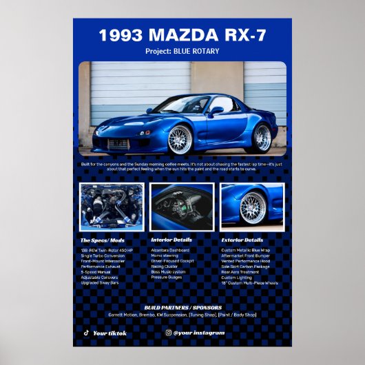 Vollständig maßgeschneiderte Car Show Spec Board Poster (Vorne)