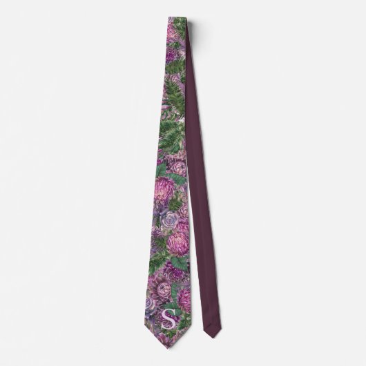 Vollständig mit Monogramm Personalisierte Blume Krawatte (Vorderseite)