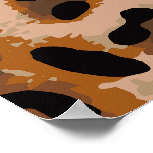 Vollständig nahtloses jaguarisches Geparden-Tierha Poster (Ecke)