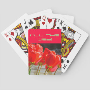 VOLLSTÄNDIG! Spielkarte-rote Tulpe-Blumen Spielkarten