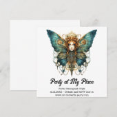 Vollständig verkörpern Butterfly Steampunk Wedding Ankündigung (Vorne/Hinten)