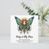 Vollständig verkörpern Butterfly Steampunk Wedding Ankündigung (Stehend Vorderseite)