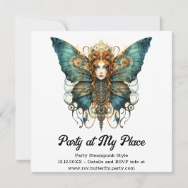 Vollständig verkörpern Butterfly Steampunk Wedding Ankündigung