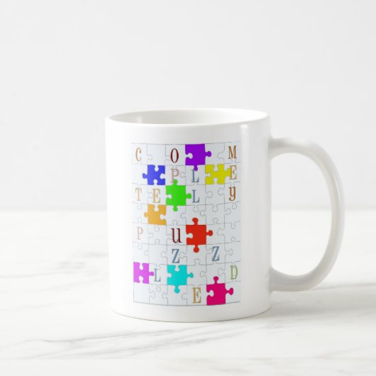 "Vollständig verwirrten" Puzzlespiel-Liebhabers Kaffeetasse (Rechts)