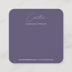 Vollständig violette handgeschriebene Schriftzug-S Quadratische Visitenkarte