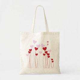 Vollständig von Herz und Initialen Tragetasche