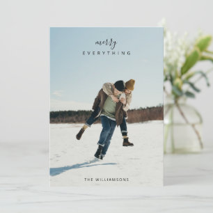 Vollständig Zwei Foto Minimalistischer Froher Alle Feiertagskarte