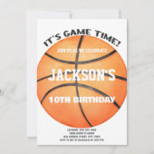 Vollständige Ball Basketball Ball Weiße Einladunge Einladung (Vorderseite)