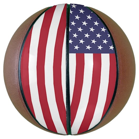 Vollständige Basketball mit Flagge der USA (Vertikal)