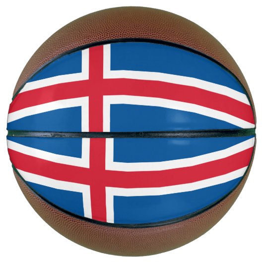 Vollständige Basketball mit Flagge Islands (Vorderseite)
