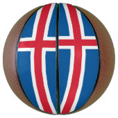 Vollständige Basketball mit Flagge Islands (Vertikal)