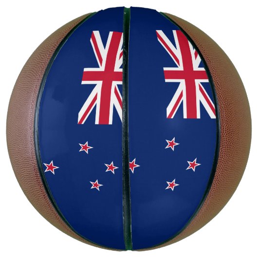 Vollständige Basketball mit Flagge Neuseelands (Vertikal)