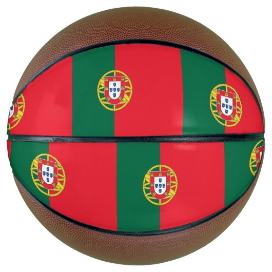 Vollständige Basketball mit Flagge Portugals (Vorderseite)