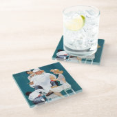 Vollständige Behandlung Glasuntersetzer (Schrägansicht)