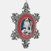 Vollständige Behandlung Schneeflocken Zinn-Ornament (Links)