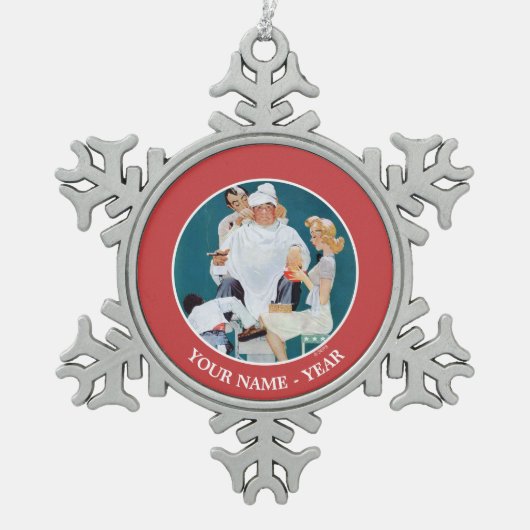 Vollständige Behandlung Schneeflocken Zinn-Ornament (Vorderseite)