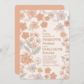 Vollständige, benutzerdefinierte Farbe Boho Blumen Einladung (Vorne/Hinten)