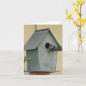 VOLLSTÄNDIGE BIRDHOUSE BLANK NOTECARD KARTE (Gelbe Blume)