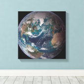 Vollständige Darstellung der Erde mit globalen Dat Leinwanddruck (Insitu (Holzboden))