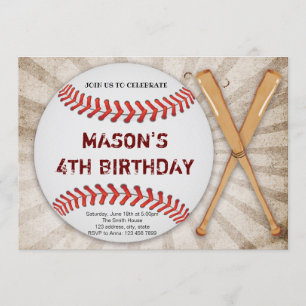 Vollständige Einladung zum Baseball-Geburtstag