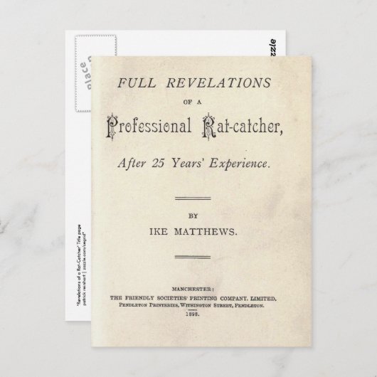 Vollständige Enthüllungen über einen Beruflichen R Postkarte (Vorne/Hinten)