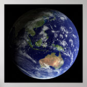 Vollständige Erde aus dem Weltraum mit Australien Poster (Vorne)