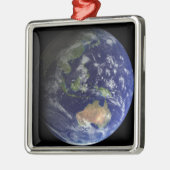Vollständige Erde aus dem Weltraum mit Australien Silbernes Ornament (Links)