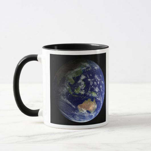 Vollständige Erde aus dem Weltraum mit Australien Tasse (Links)