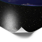 Vollständige Erde in der Nacht mit Lichtern in den Fotodruck (Ecke)