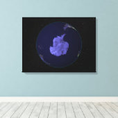 Vollständige Erde in der Nacht mit Lichtern in den Leinwanddruck (Insitu (Holzboden))