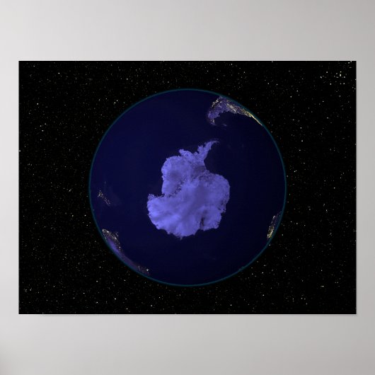 Vollständige Erde in der Nacht mit Lichtern in den Poster (Vorne)